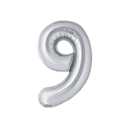 PRIMA 34" Silver Foil Balloon Number