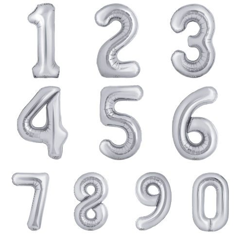 PRIMA 34" Silver Foil Balloon Number