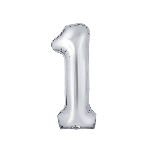 PRIMA 16" Silver Foil Balloon Number (2ct)