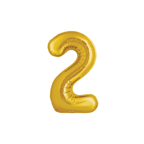 PRIMA 16" Gold Foil Balloon Number (2ct)