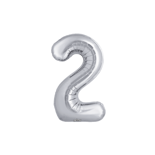 PRIMA 34" Silver Foil Balloon Number