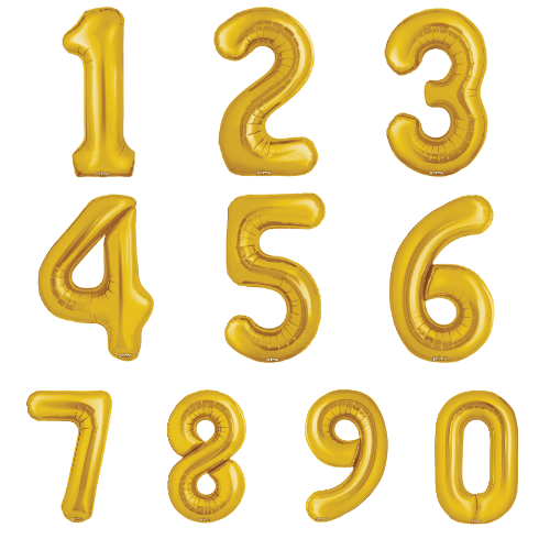 PRIMA 34" Gold Foil Balloon Number