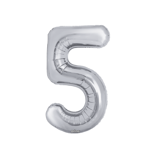 PRIMA 34" Silver Foil Balloon Number