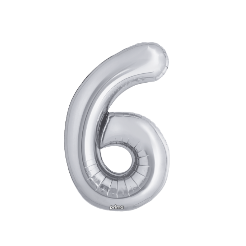 PRIMA 16" Silver Foil Balloon Number (2ct)
