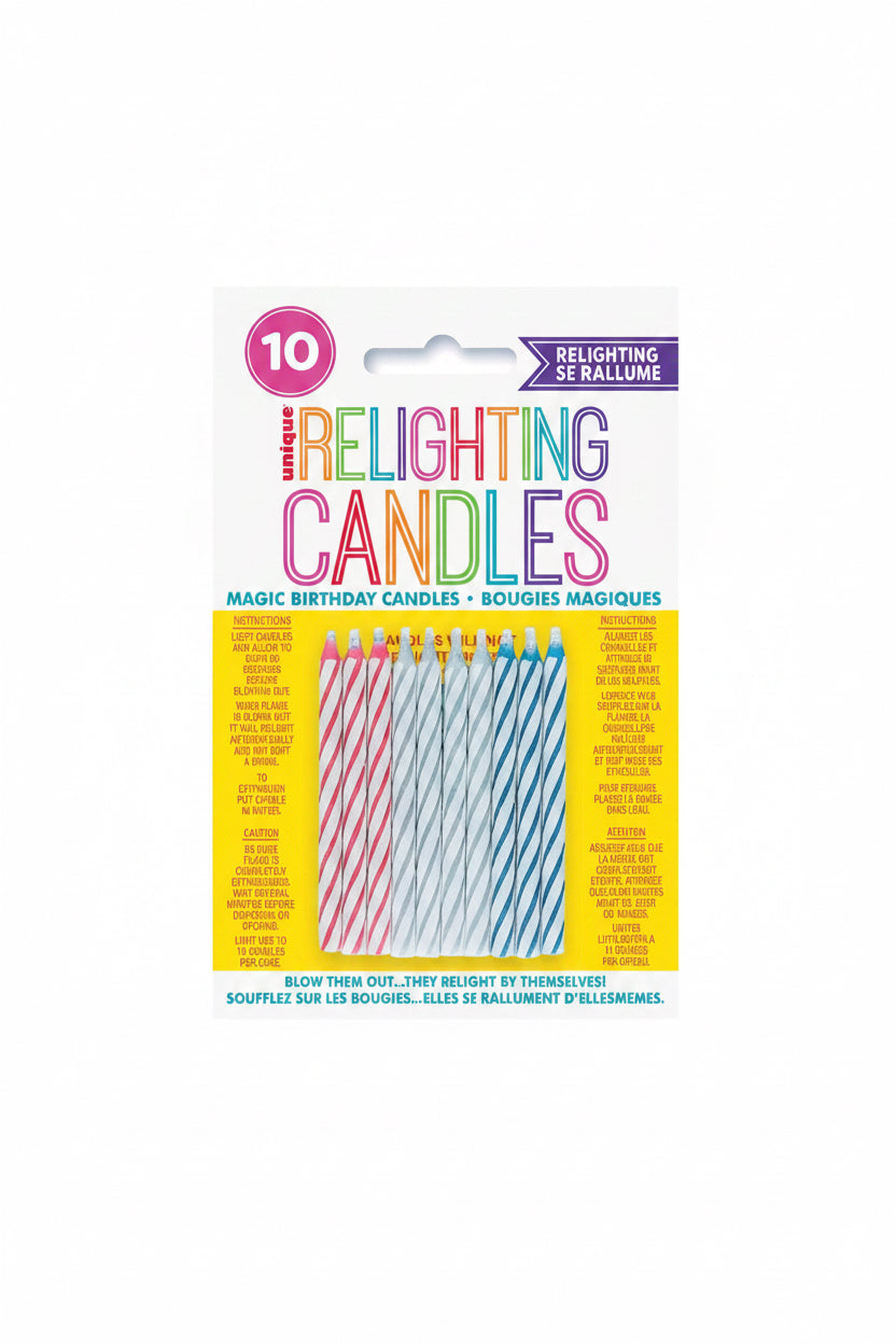 Unique Magic Re-Light Birthday Candles 10ct