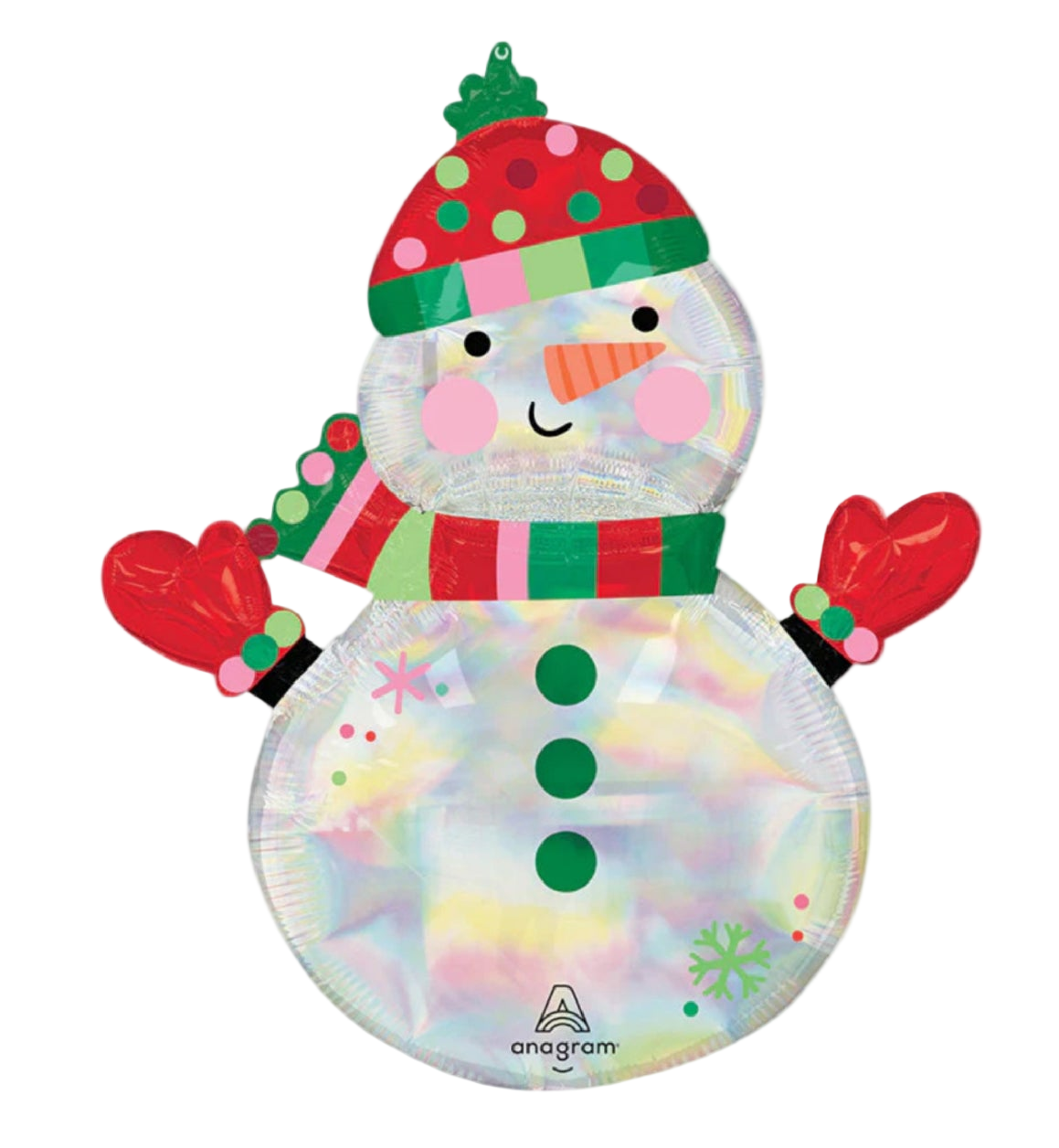 Anagram 31" Holographic SuperShape Shimmering Iridescent Snowman