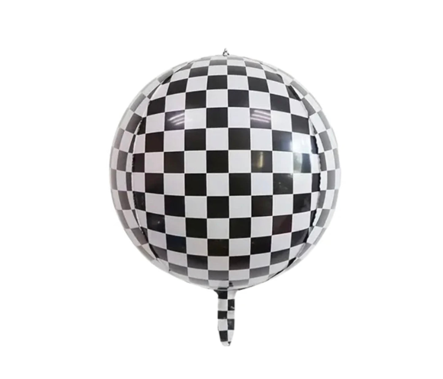 16" Checkered Orbz Ball Balloon Black/White (1ct)