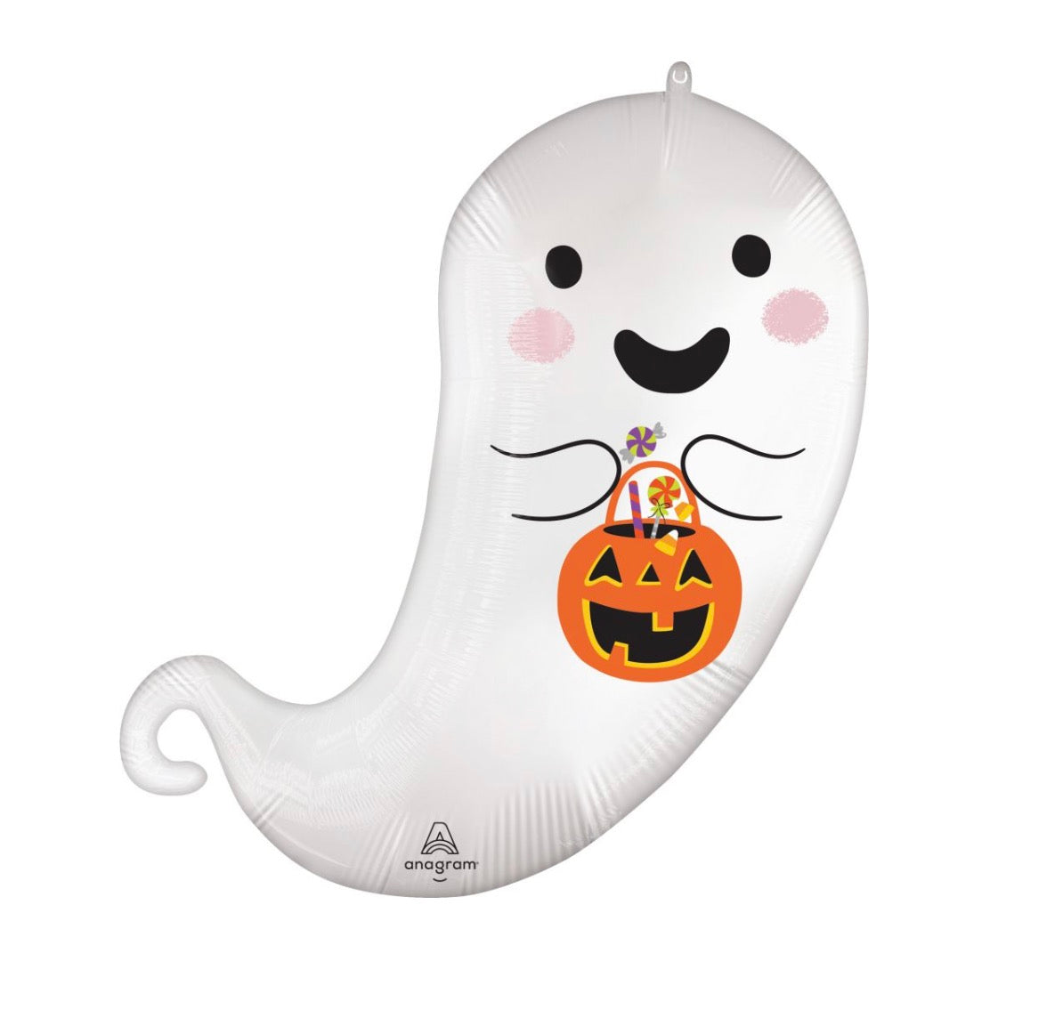 Anagram 27" Satin Trick Or Treat Ghost Balloon