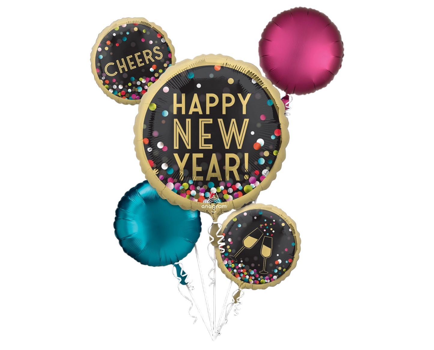 Anagram Radiant New Year's Foil Balloon Bouquet