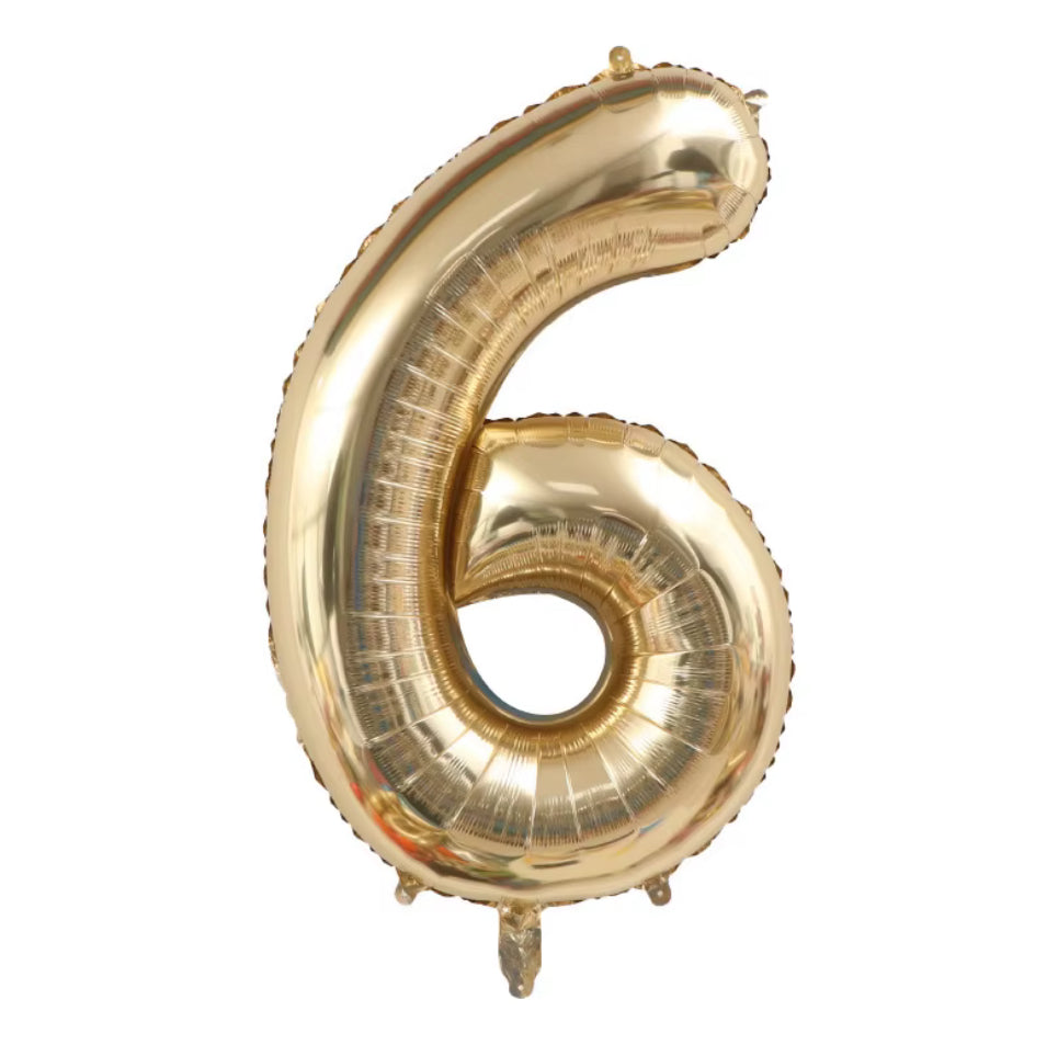 34" White Gold Foil Balloon Number