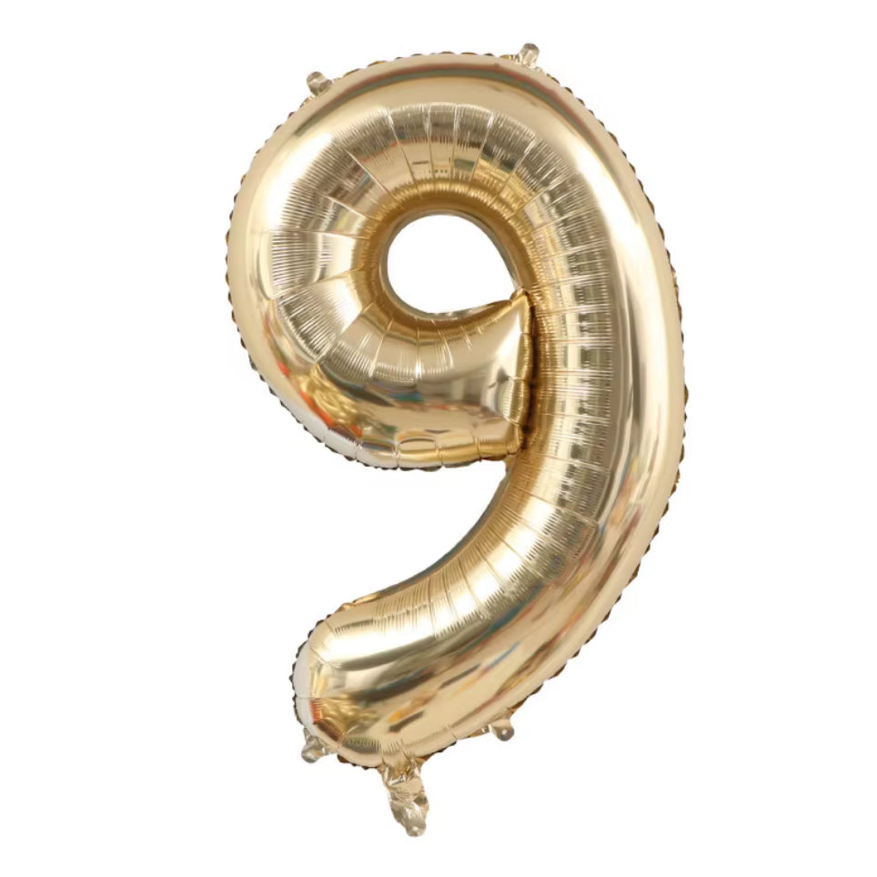34" White Gold Foil Balloon Number