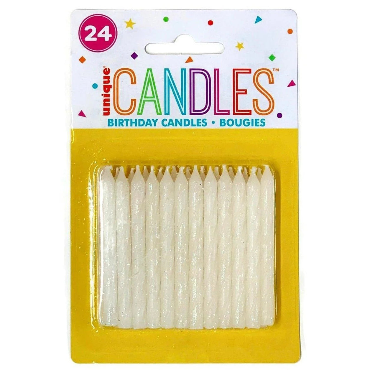 Unique Iridescent Glitter Spiral Candles 24ct