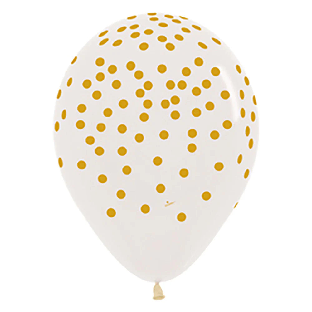 SEMPERTEX 11" Crystal Clear Gold Confetti Print 50ct