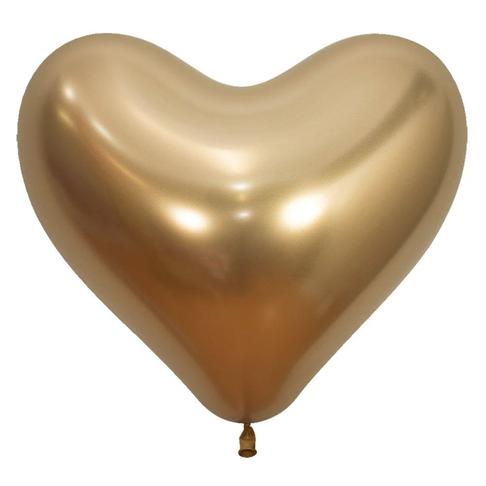 SEMPERTEX 14" Heart Shape Reflex Gold 50ct
