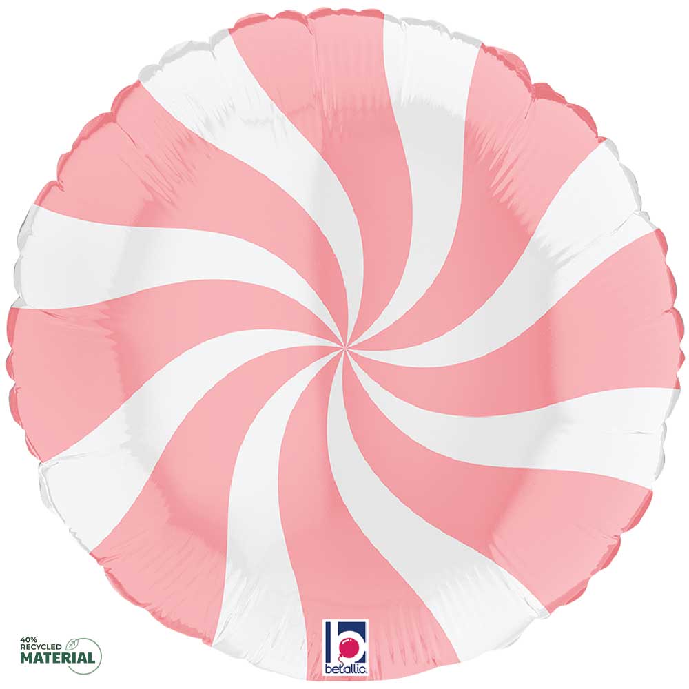 Betallic 18” Swirly White & Matte Pink