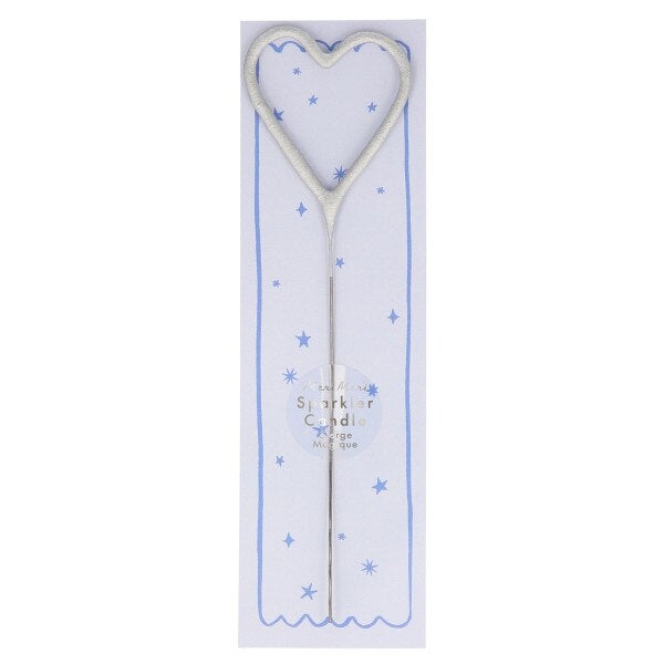 MERI MERI Silver Sparkler Heart Candle