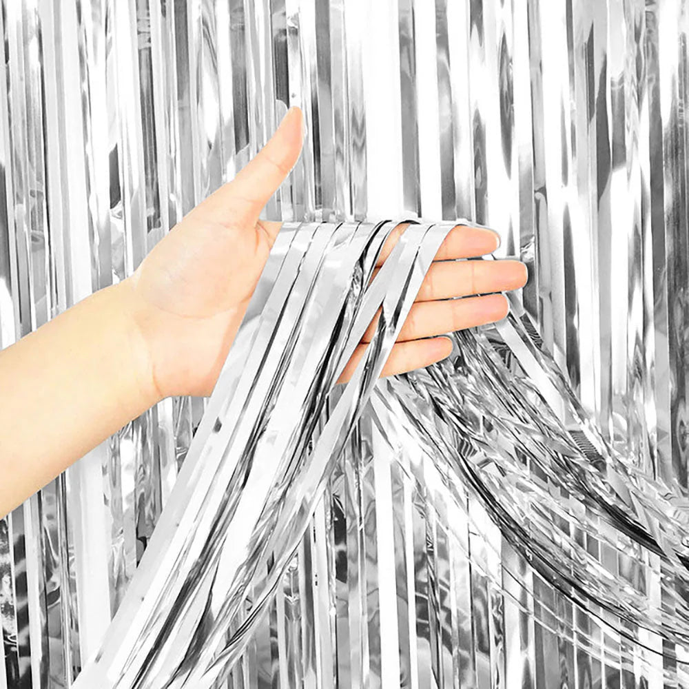 Silver Foil Curtains 3ft x 8ft