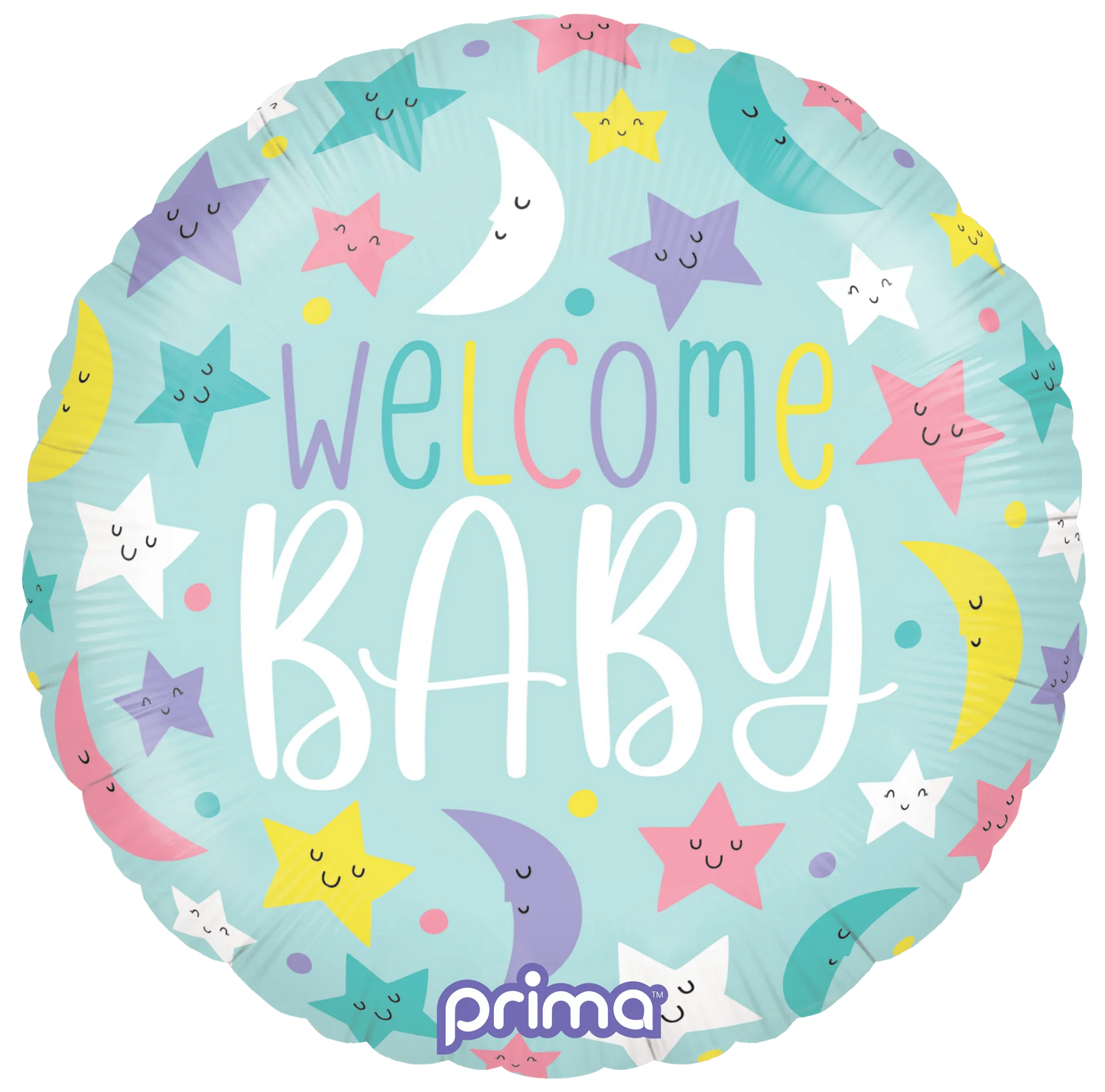 PRIMA 18” Round Welcome Baby Moons & Stars