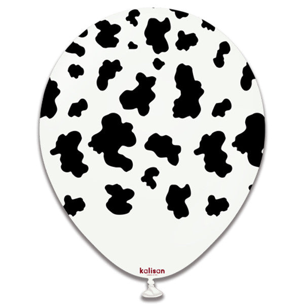 12" Kalisan Cow-White Print (25ct)