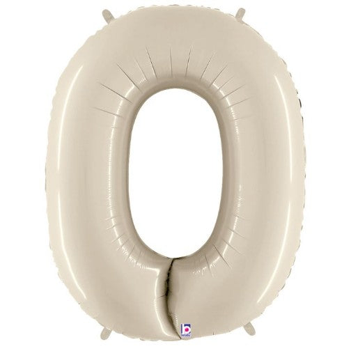 34" Betallic White Sand Number Balloons