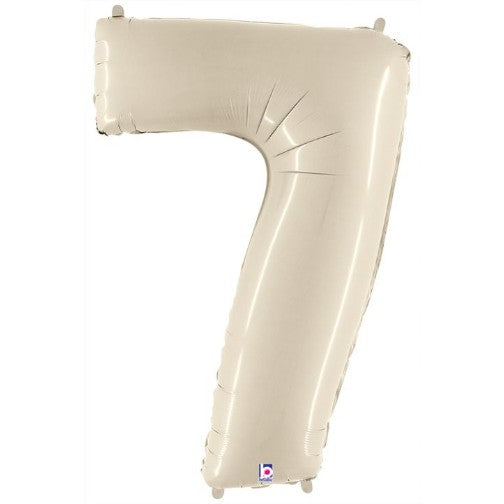 34" Betallic White Sand Number Balloons