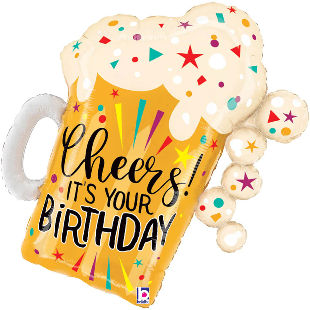 Betallic 27” Hapy Birthday Fun Confetti Beer