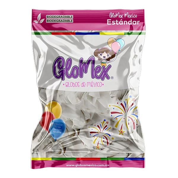 GloMex 12” White Latex Balloons 100ct.