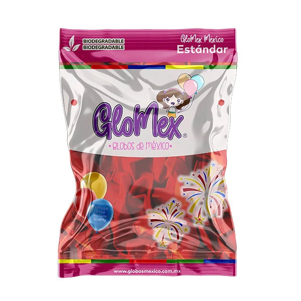 GloMex 12” Red Latex Balloons 100ct.