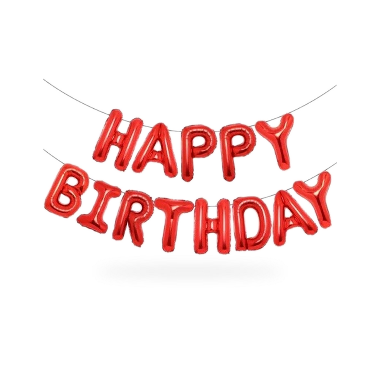 16" Happy Birthday Letters Foil Balloon Set - Red phrase (AIR-FILL ONLY)