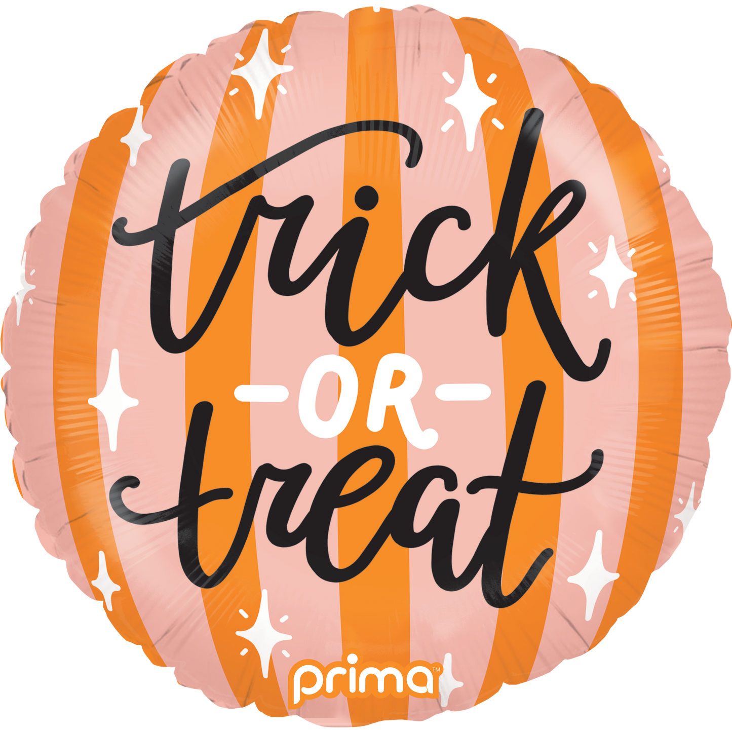 PRIMA 18" Round Trick-or-Treat Peach and Orange Stripes