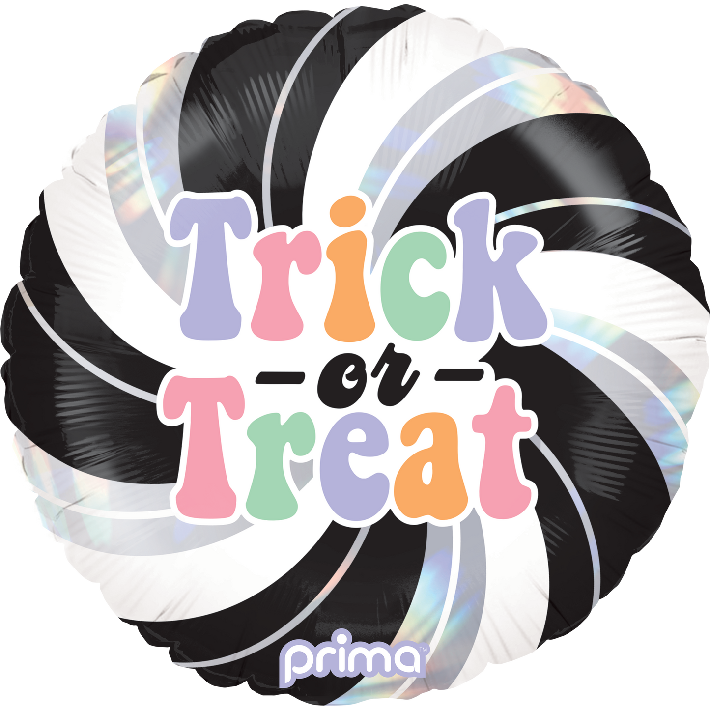 PRIMA 18" Round Trick-or-Treat Holographic Swirl