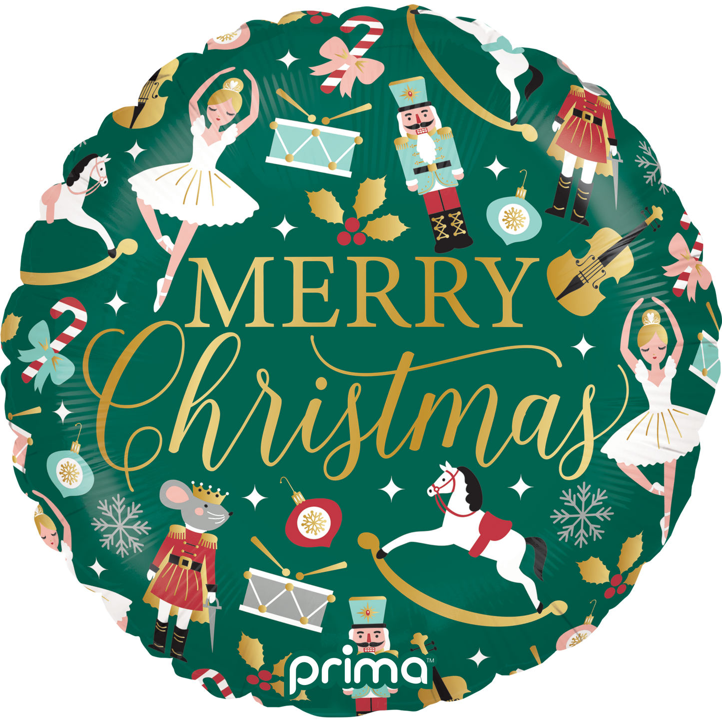 PRIMA 18" Round Merry Christmas Nutcracker Ballet
