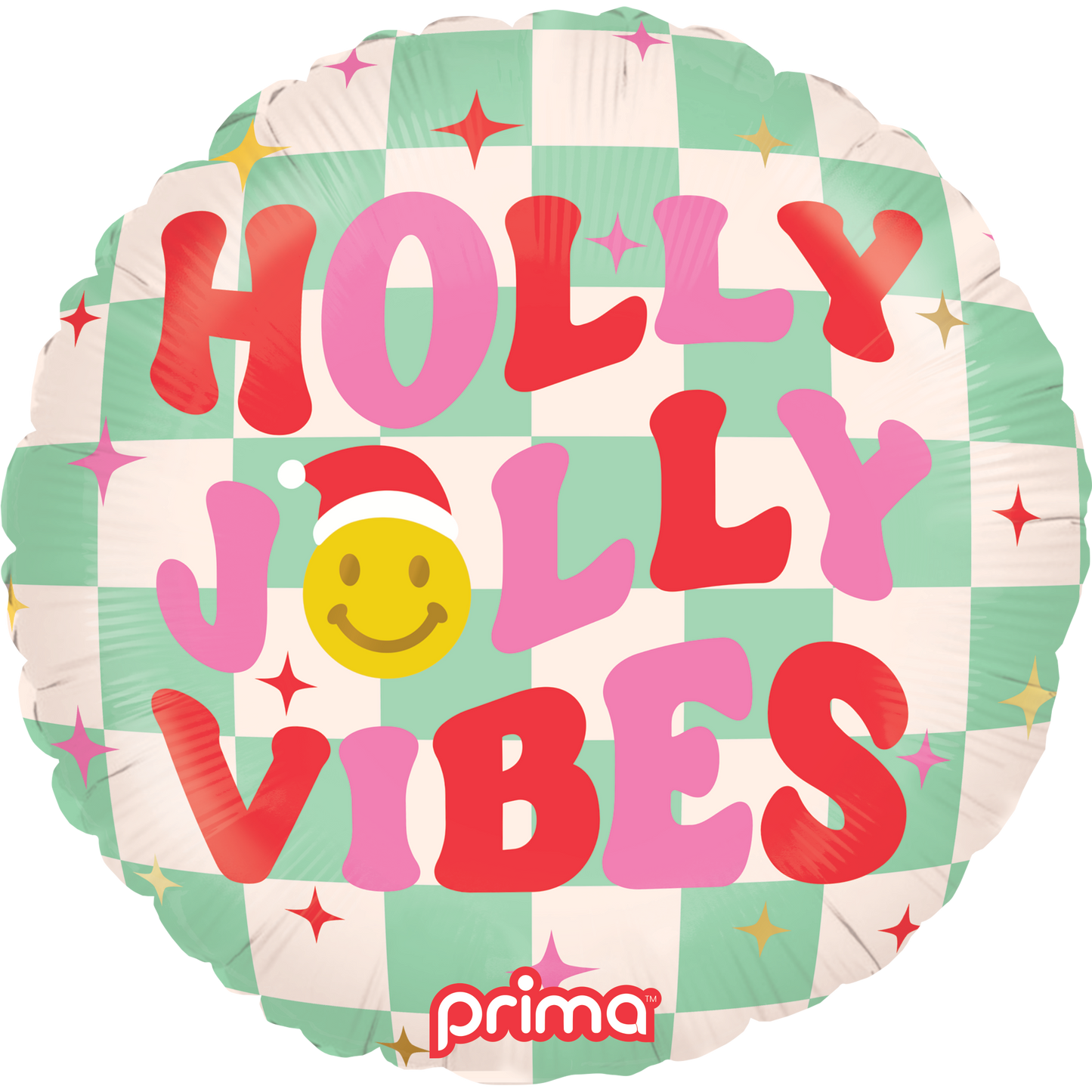 PRIMA 18" Round Holly Jolly Vibes Checker