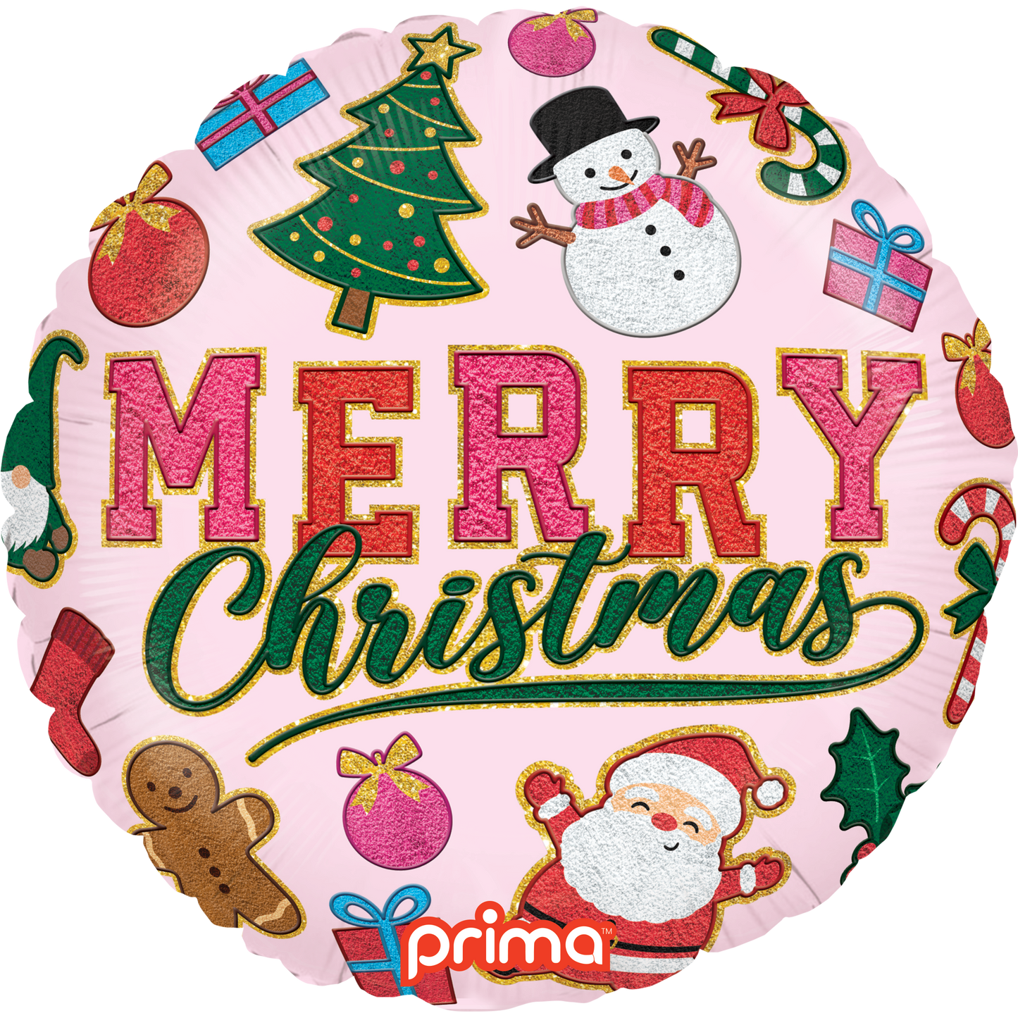 PRIMA 18" Round Merry Christmas Patches