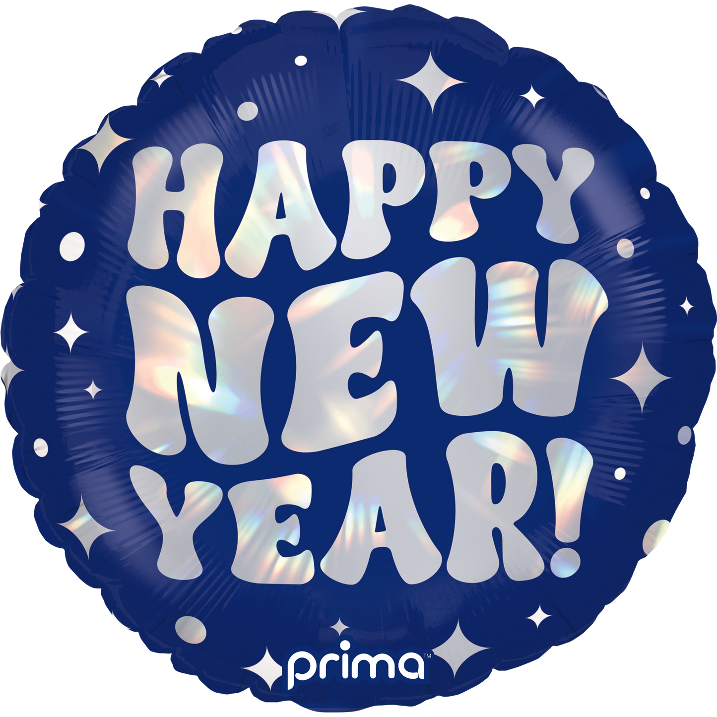 PRIMA 18" Round Happy New Year Holographic