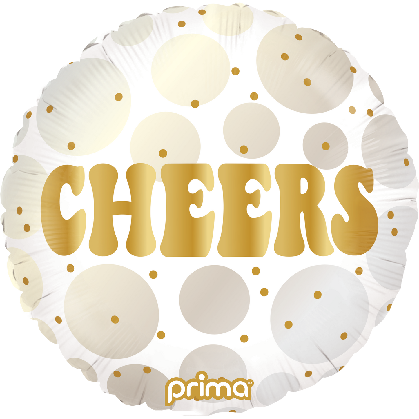 PRIMA 18" Round Cheers Gold and Neutral Dots