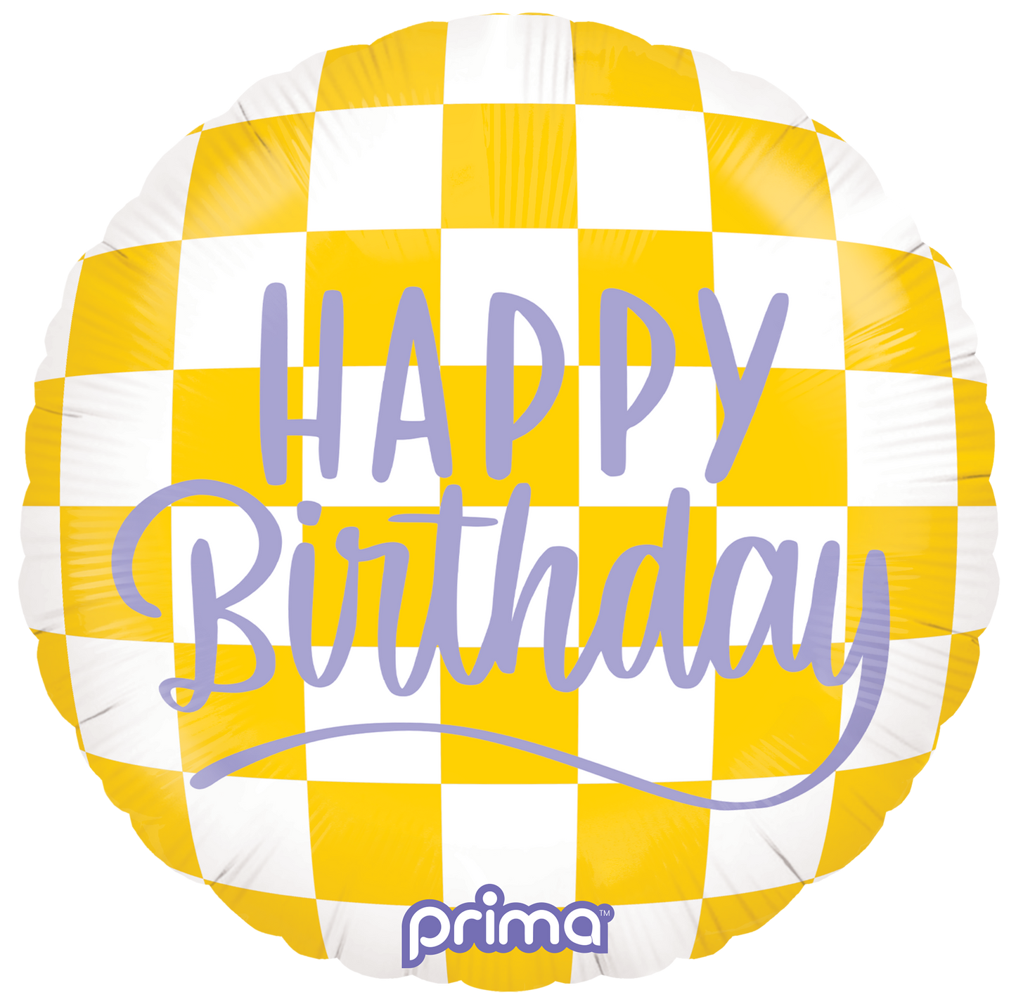 PRIMA 18" Round Happy Face Checker Birthday