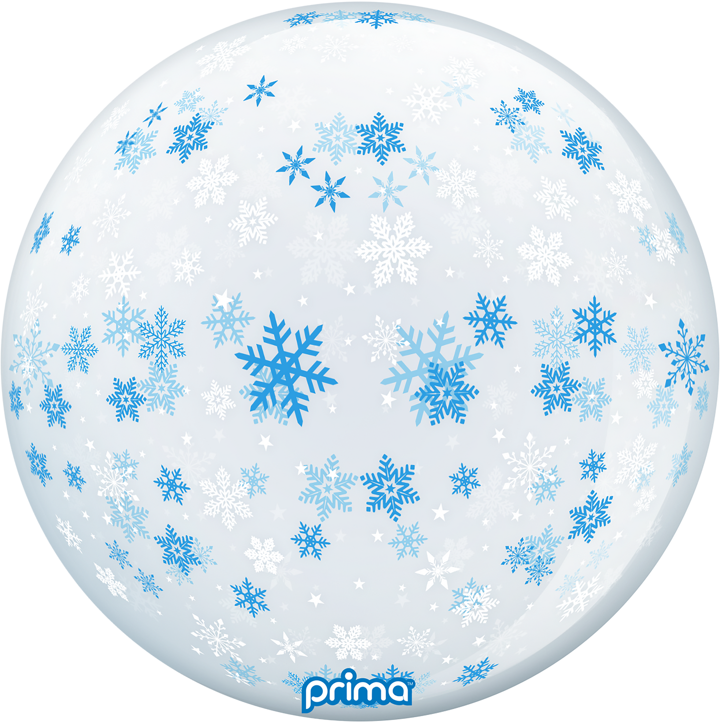 PRIMA 20” Blue & White Snowflakes Sphere