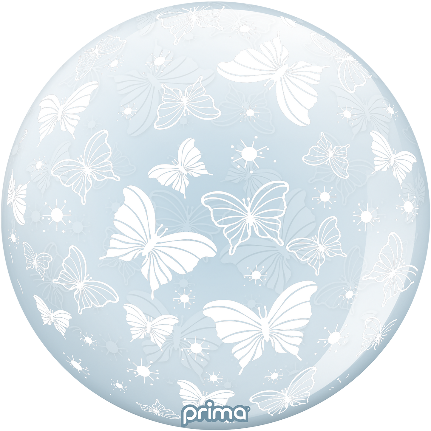 PRIMA 20” White Butterflies Sphere