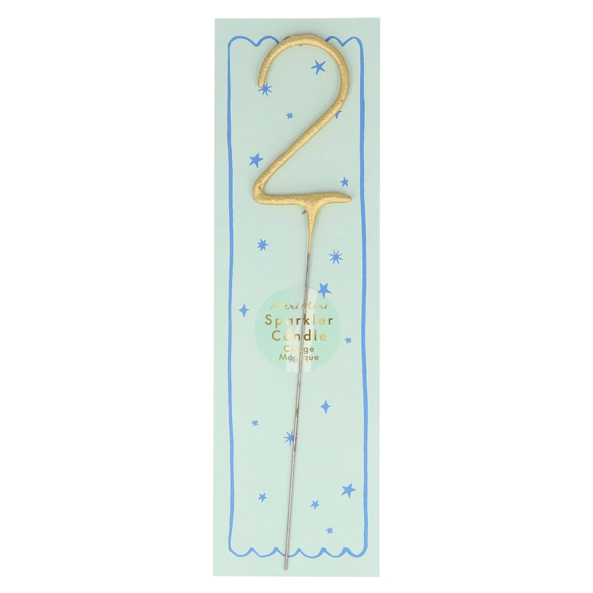 MERI MERI Gold Sparkler Number 2 Birthday Candles