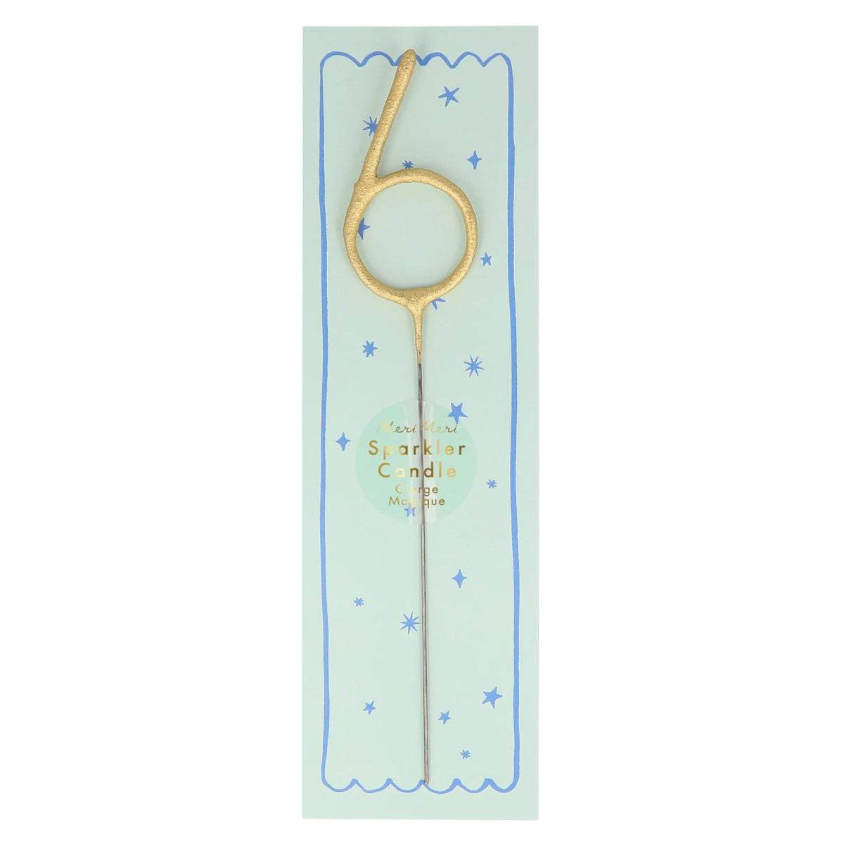 MERI MERI Gold Sparkler Number 6 Birthday Candles