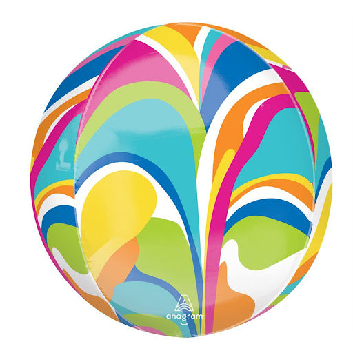 Anagram 16" Vibrant Macro Marble Orbz Balloon
