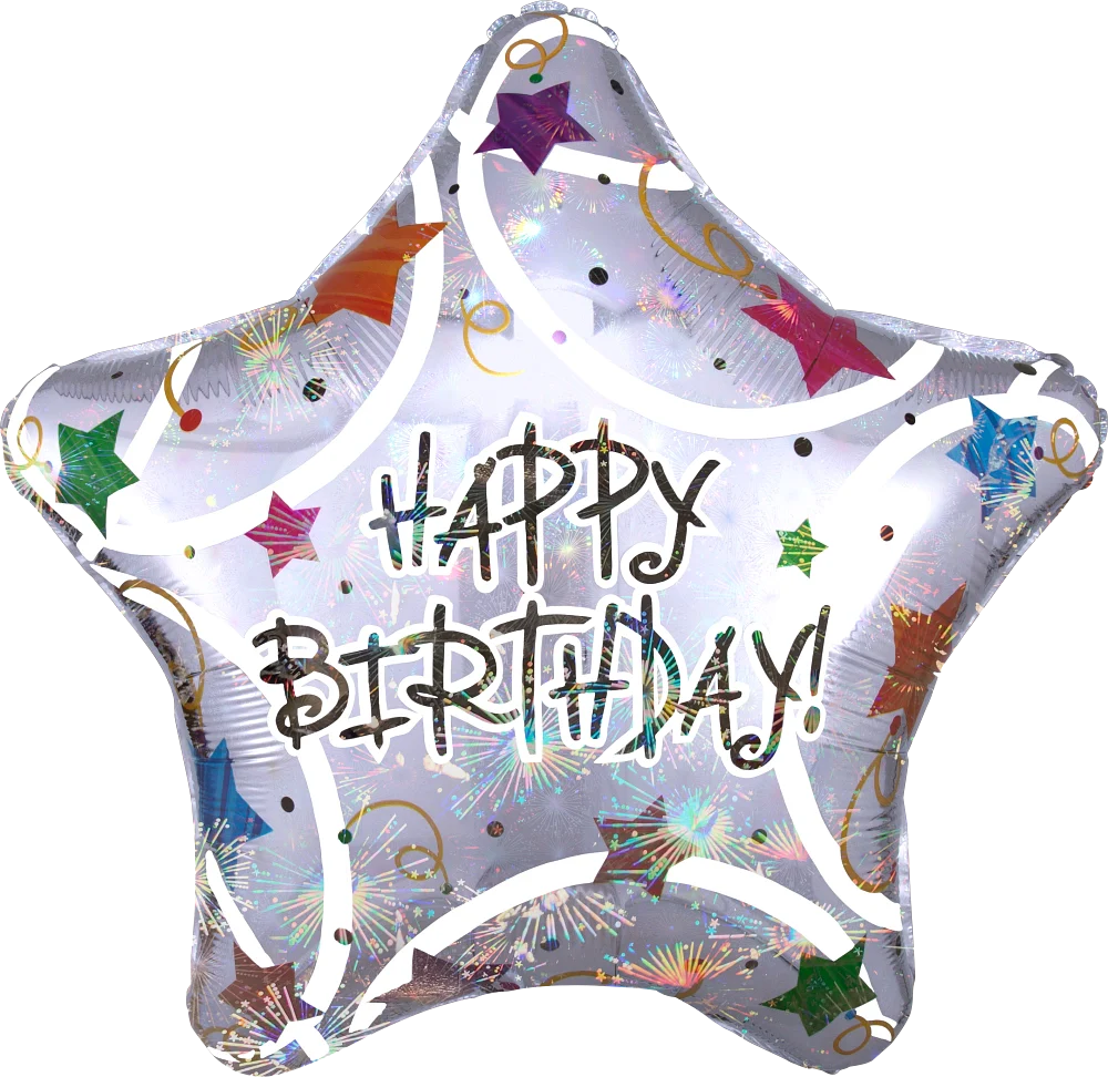 Anagram 32" Jumbo Happy Birthday Stars Foil Balloon