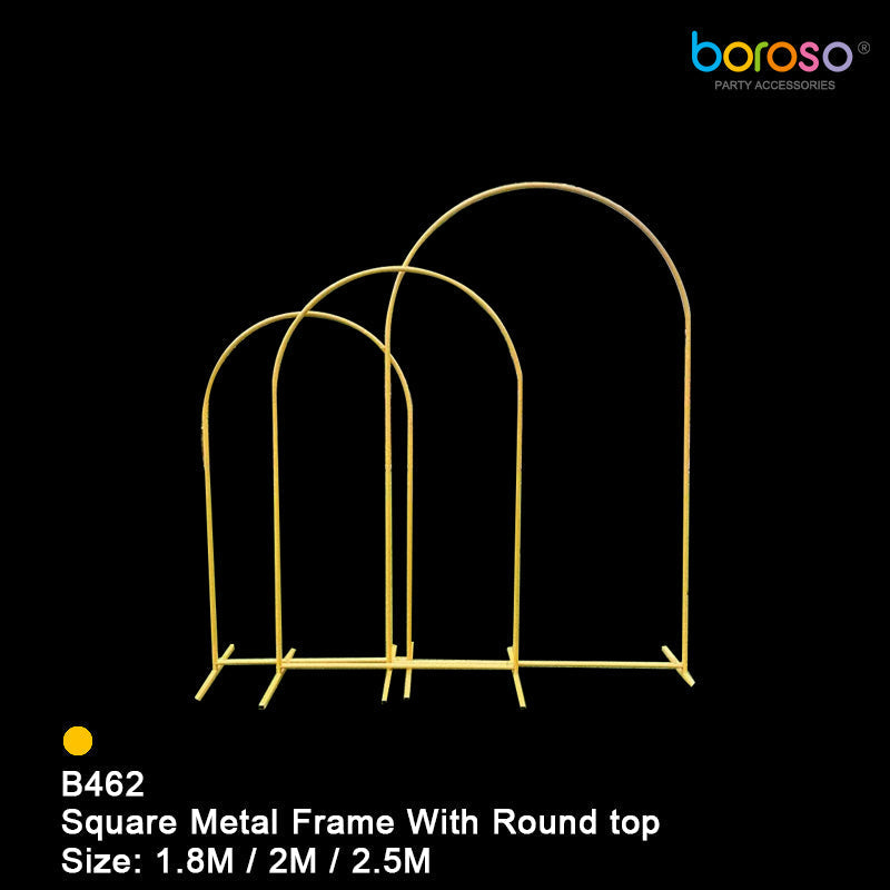 Borosino B462 Square Metal Frame With Round top-Gold