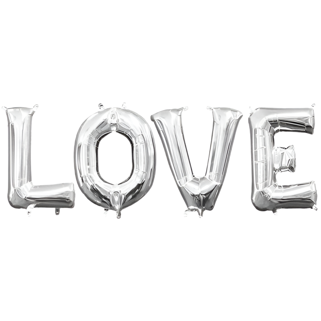 34” L O V E Balloon bouquet (4pc)