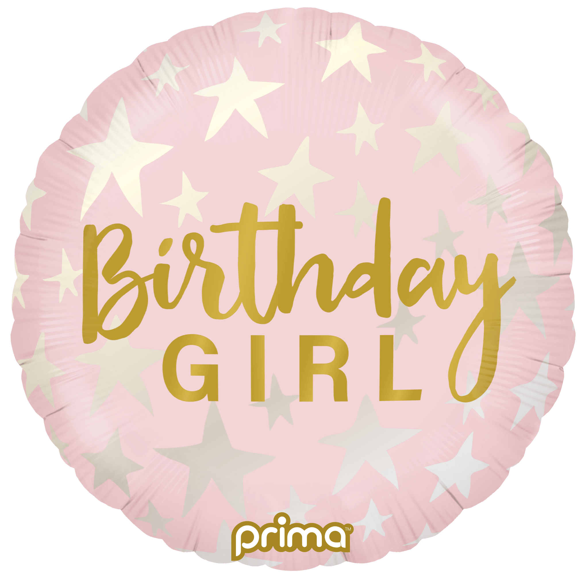 18” Round Birthday Girl Stars