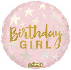 18” Round Birthday Girl Stars