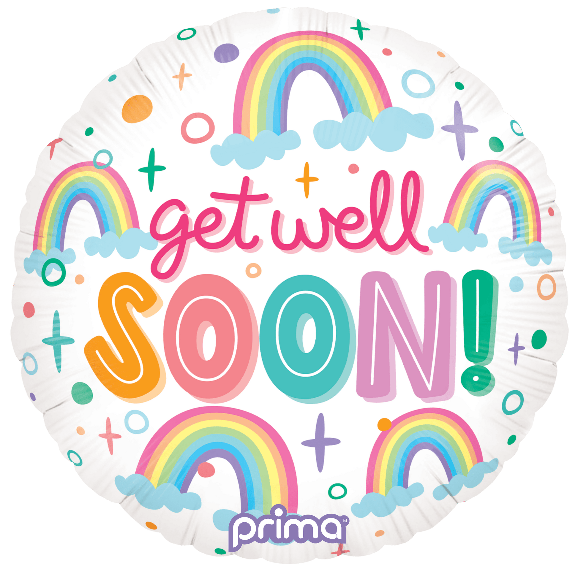 18” Round Get Well Soon Rainbows