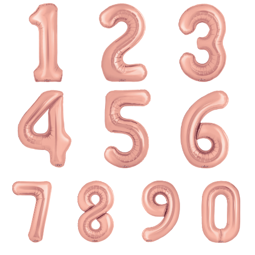 Prima 34" Rose Gold Foil Balloon Number