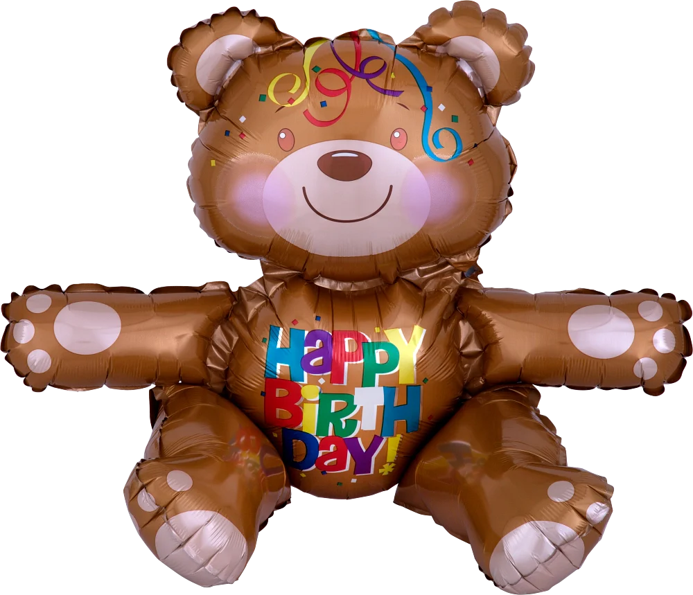 Anagram 17" Happy Birthday Bear Foil Balloon